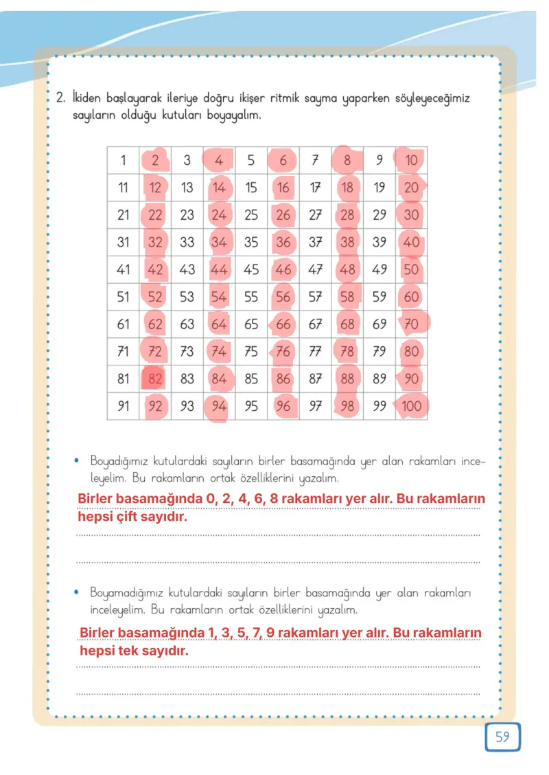 3. Sınıf Matematik Ders Kitabı Cevapları Meb Yayınları 1. Kitap Sayfa 59 Çözüm Görseli