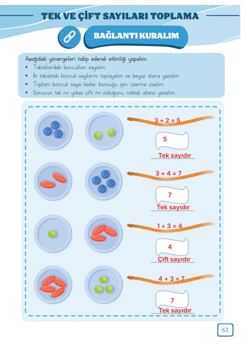 3. Sınıf Matematik Ders Kitabı Cevapları Meb Yayınları 1. Kitap Sayfa 63 Çözüm Görseli