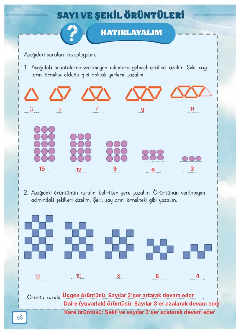 3. Sınıf Matematik Ders Kitabı Cevapları Meb Yayınları 1. Kitap Sayfa 68 Çözüm Görseli