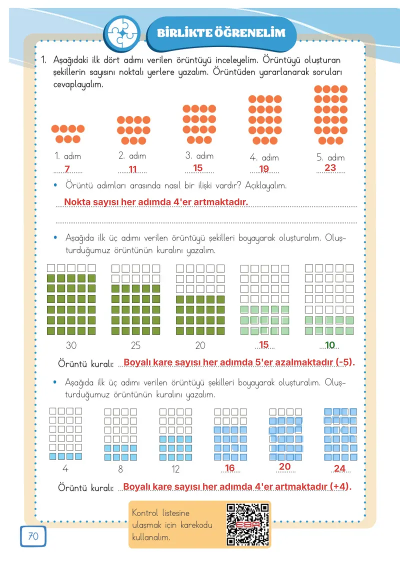 3. Sınıf Matematik Ders Kitabı Cevapları Meb Yayınları 1. Kitap Sayfa 70 Çözüm Görseli