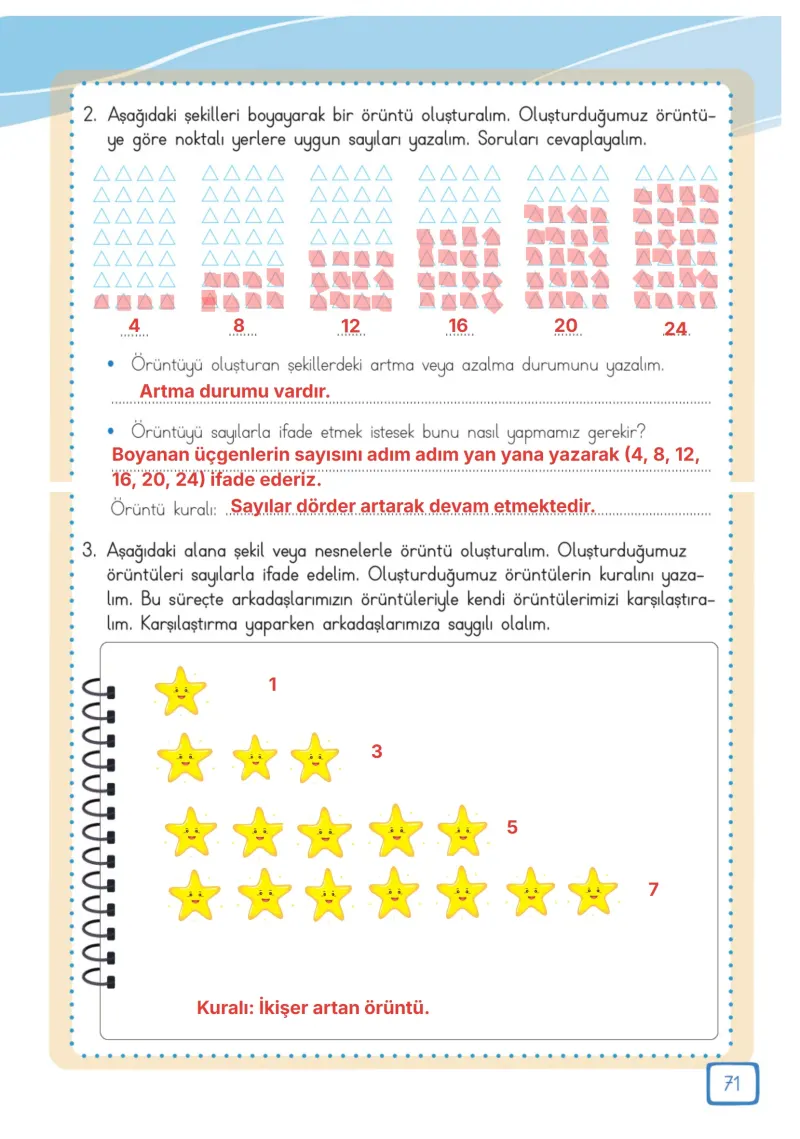 3. Sınıf Matematik Ders Kitabı Cevapları Meb Yayınları 1. Kitap Sayfa 71 Çözüm Görseli