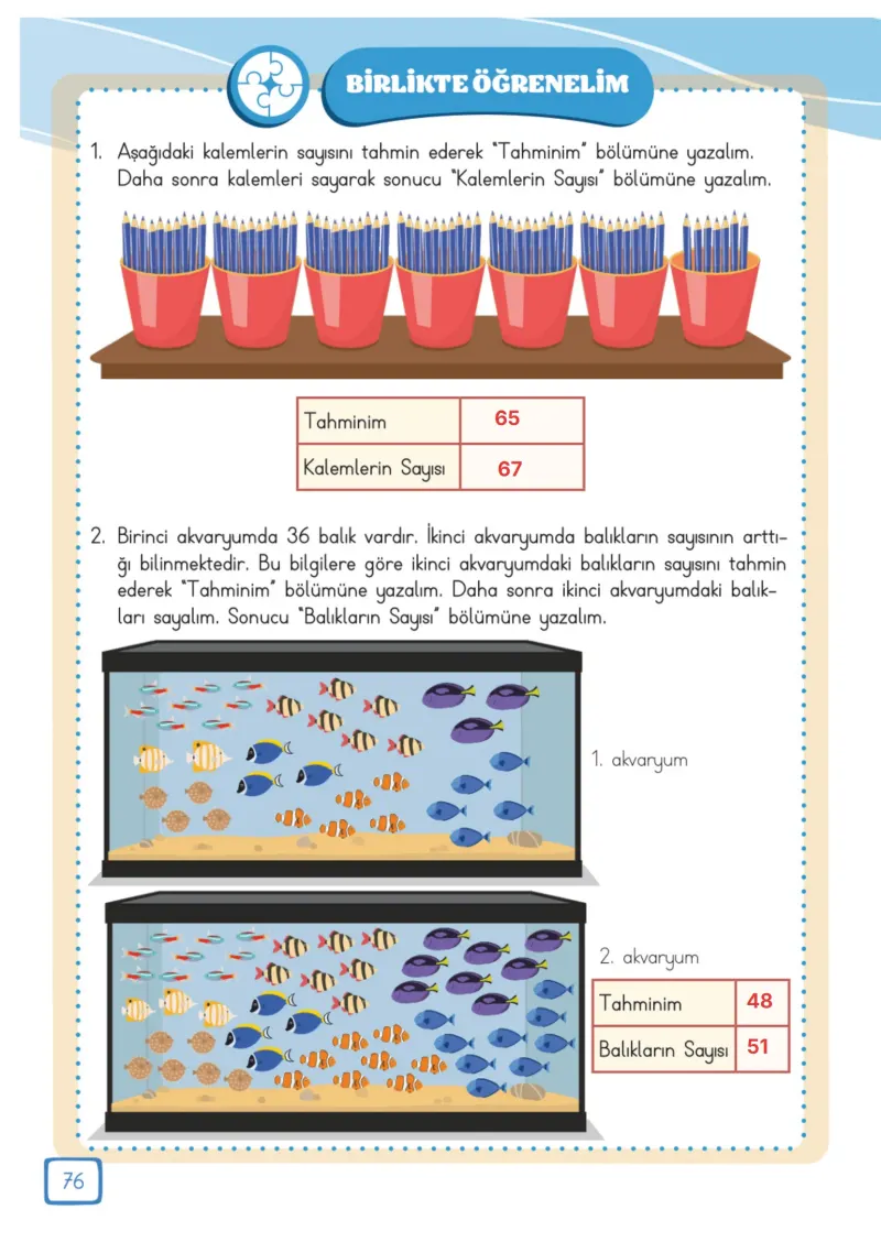 3. Sınıf Matematik Ders Kitabı Cevapları Meb Yayınları 1. Kitap Sayfa 76 Çözüm Görseli
