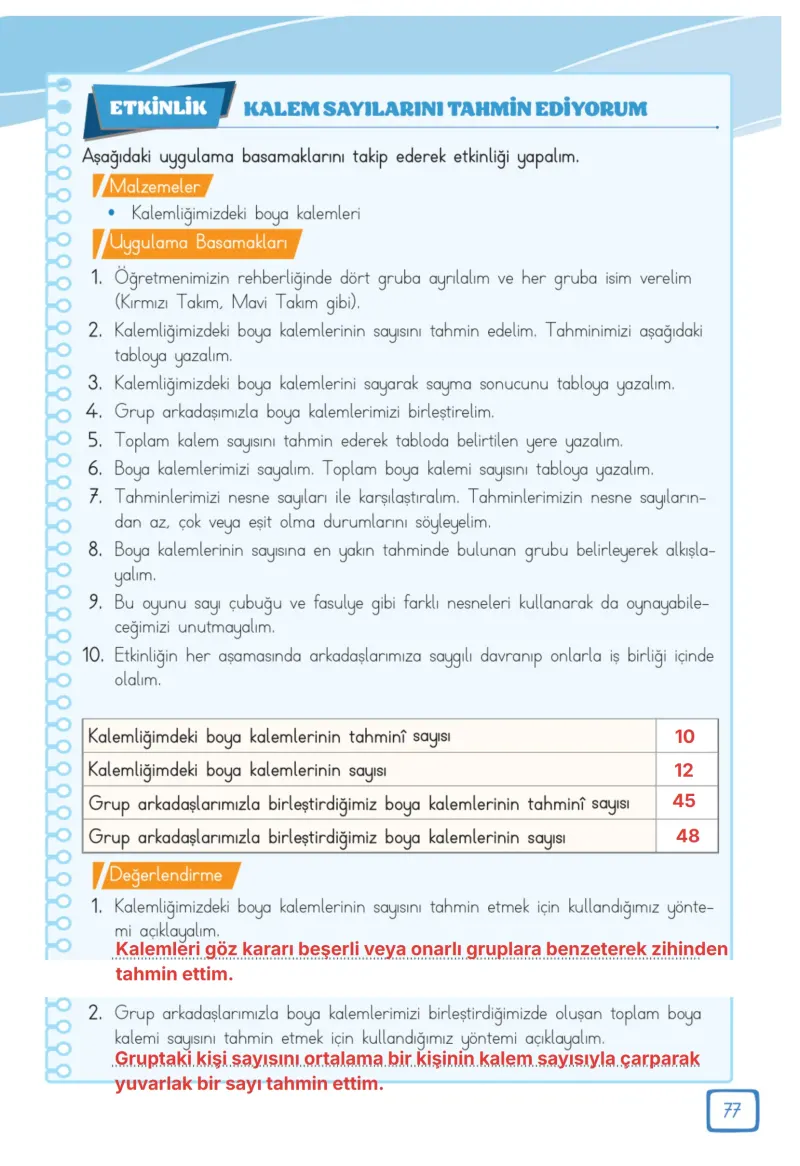 3. Sınıf Matematik Ders Kitabı Cevapları Meb Yayınları 1. Kitap Sayfa 77 Çözüm Görseli
