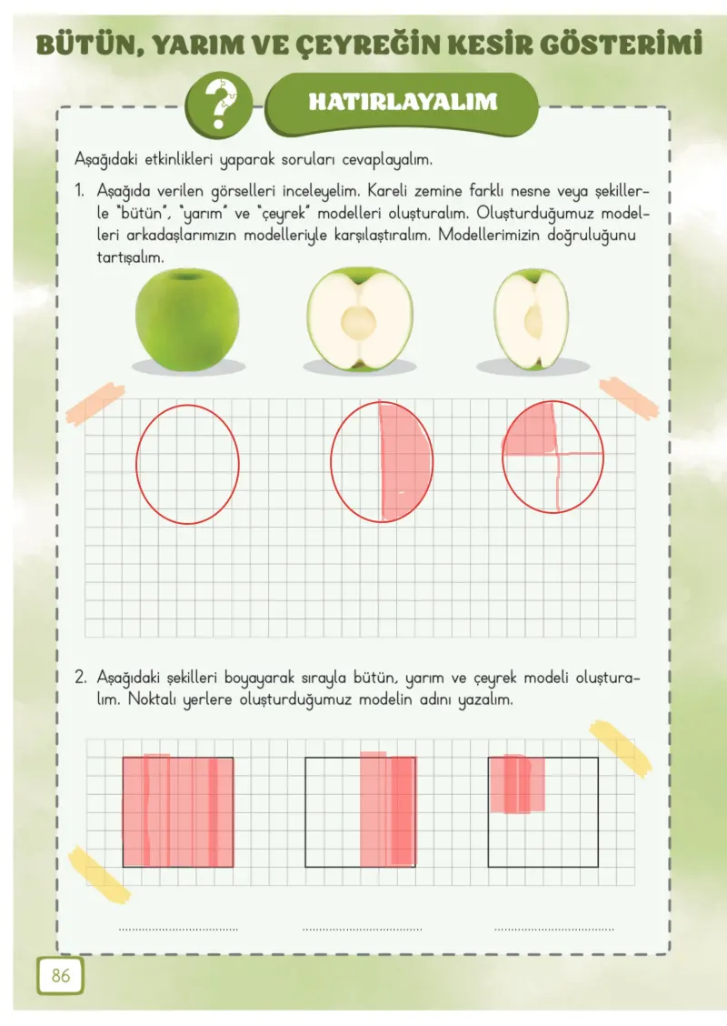 3. Sınıf Matematik Ders Kitabı Cevapları Meb Yayınları 1. Kitap Sayfa 86 Çözüm Görseli