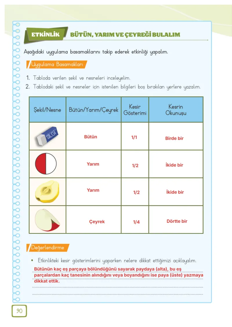 3. Sınıf Matematik Ders Kitabı Cevapları Meb Yayınları 1. Kitap Sayfa 90 Çözüm Görseli