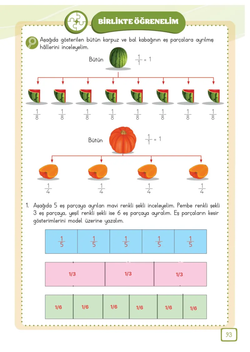 3. Sınıf Matematik Ders Kitabı Cevapları Meb Yayınları 1. Kitap Sayfa 93 Çözüm Görseli