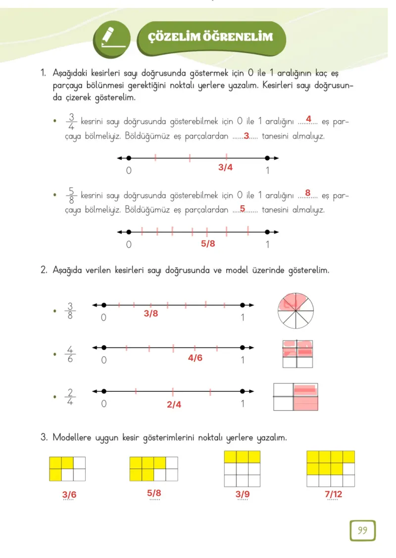 3. Sınıf Matematik Ders Kitabı Cevapları Meb Yayınları 1. Kitap Sayfa 99 Çözüm Görseli