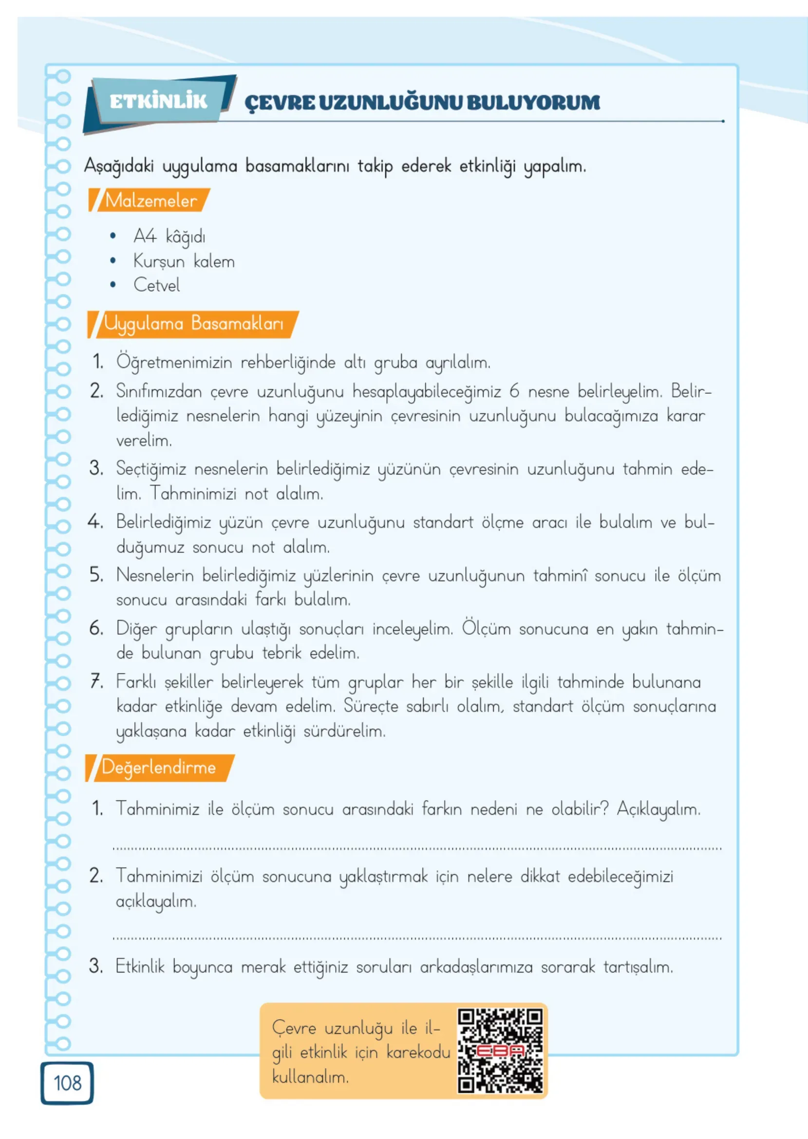 3. Sınıf Matematik Ders Kitabı Cevapları Meb Yayınları 2. Kitap Sayfa 108