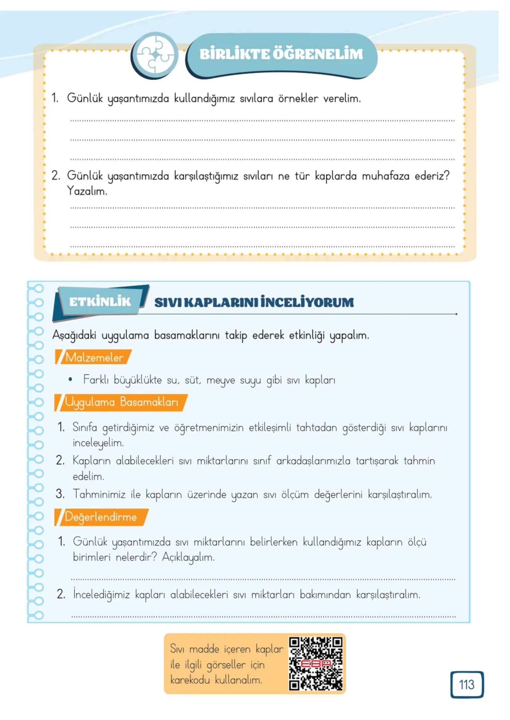3. Sınıf Matematik Ders Kitabı Cevapları Meb Yayınları 2. Kitap Sayfa 113