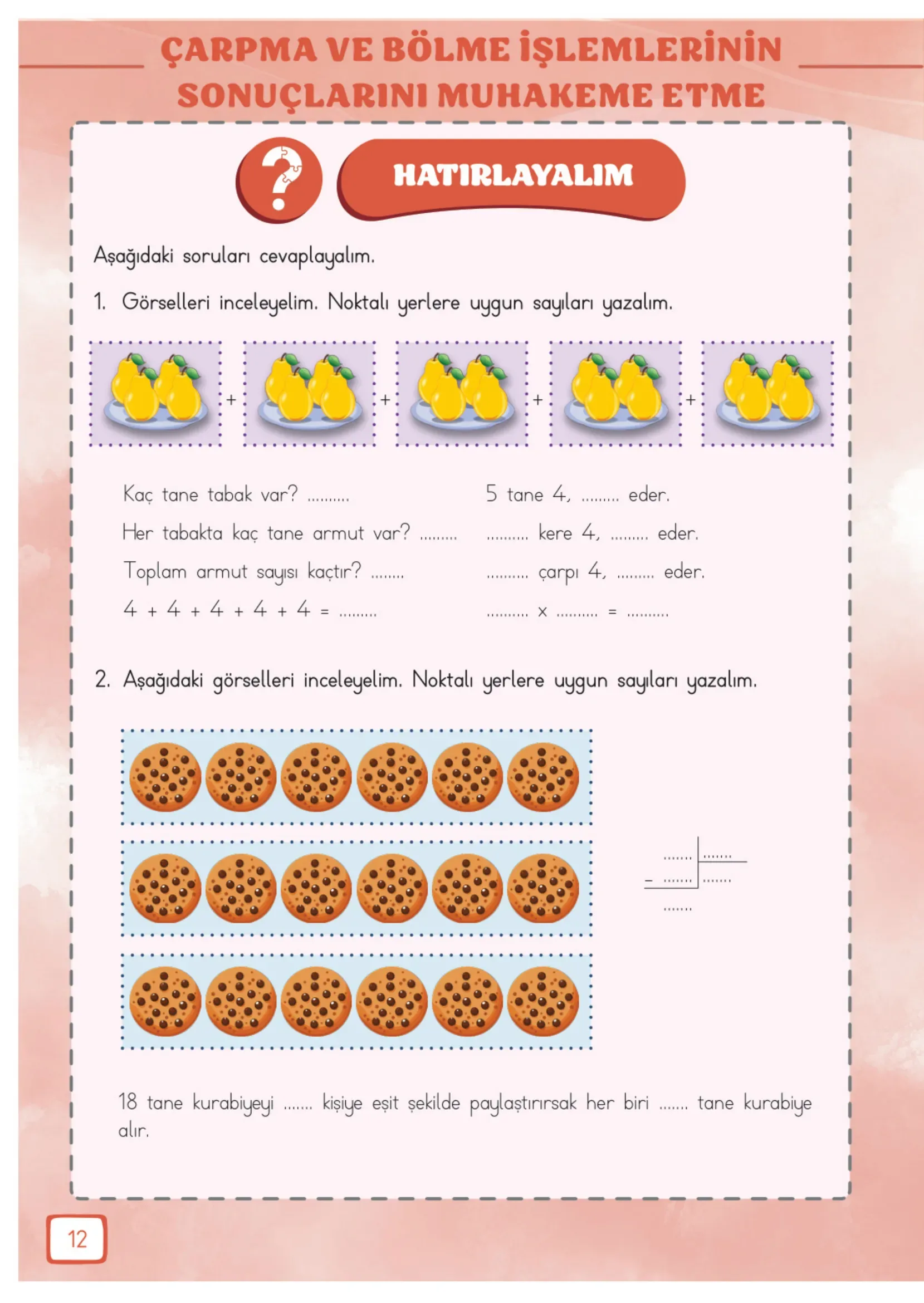 3. Sınıf Matematik Ders Kitabı Cevapları Meb Yayınları 2. Kitap Sayfa 12