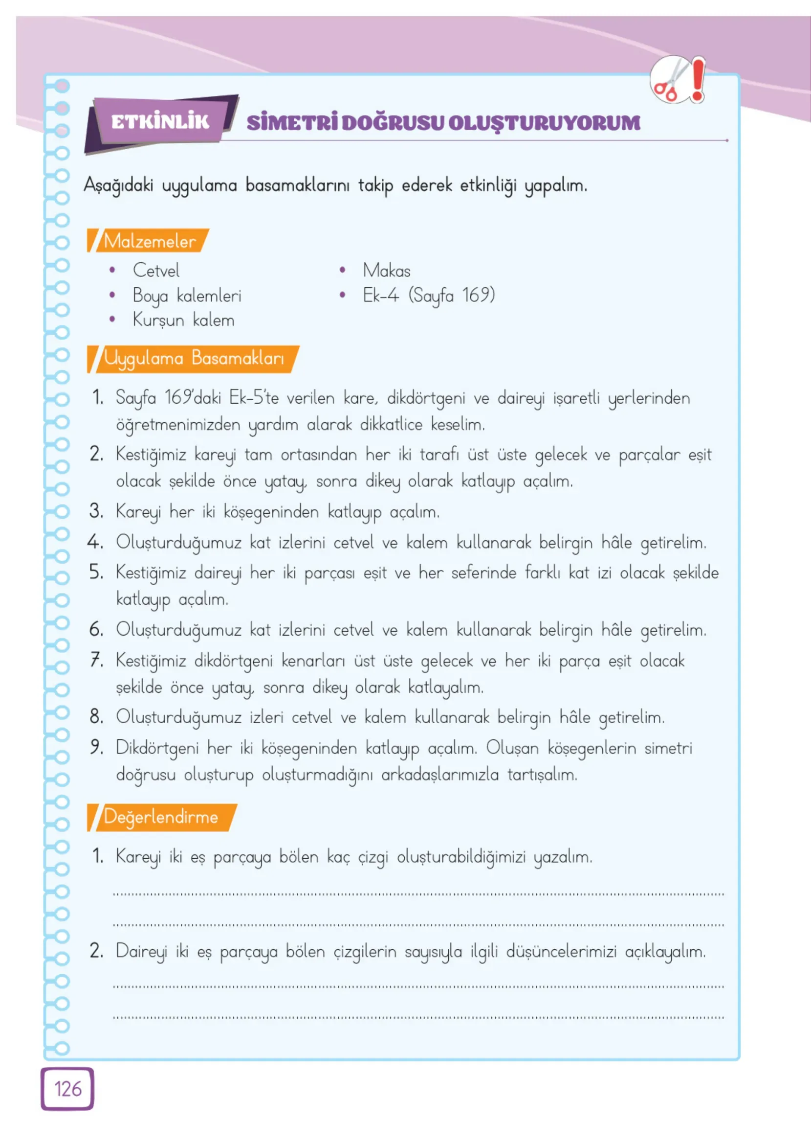 3. Sınıf Matematik Ders Kitabı Cevapları Meb Yayınları 2. Kitap Sayfa 126