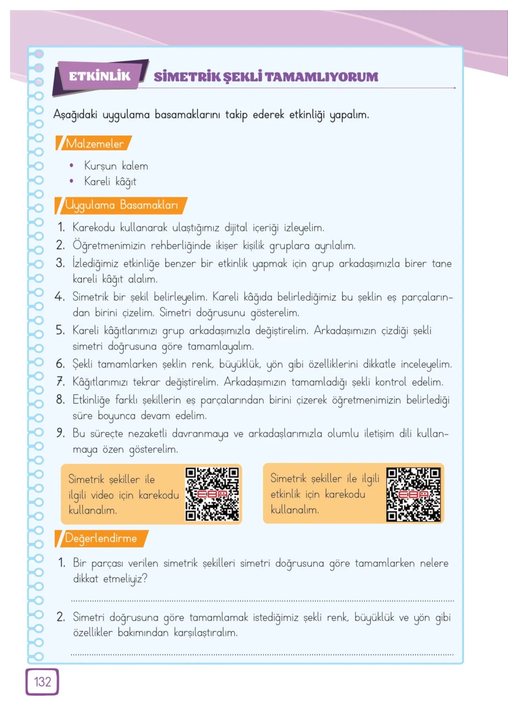 3. Sınıf Matematik Ders Kitabı Cevapları Meb Yayınları 2. Kitap Sayfa 132