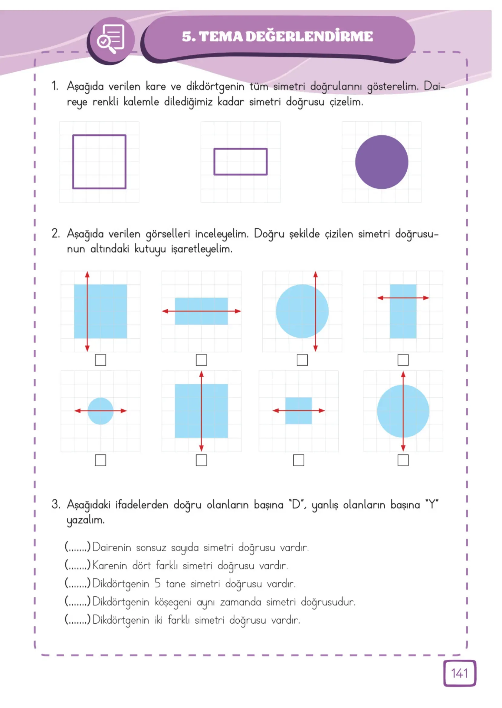 3. Sınıf Matematik Ders Kitabı Cevapları Meb Yayınları 2. Kitap Sayfa 141