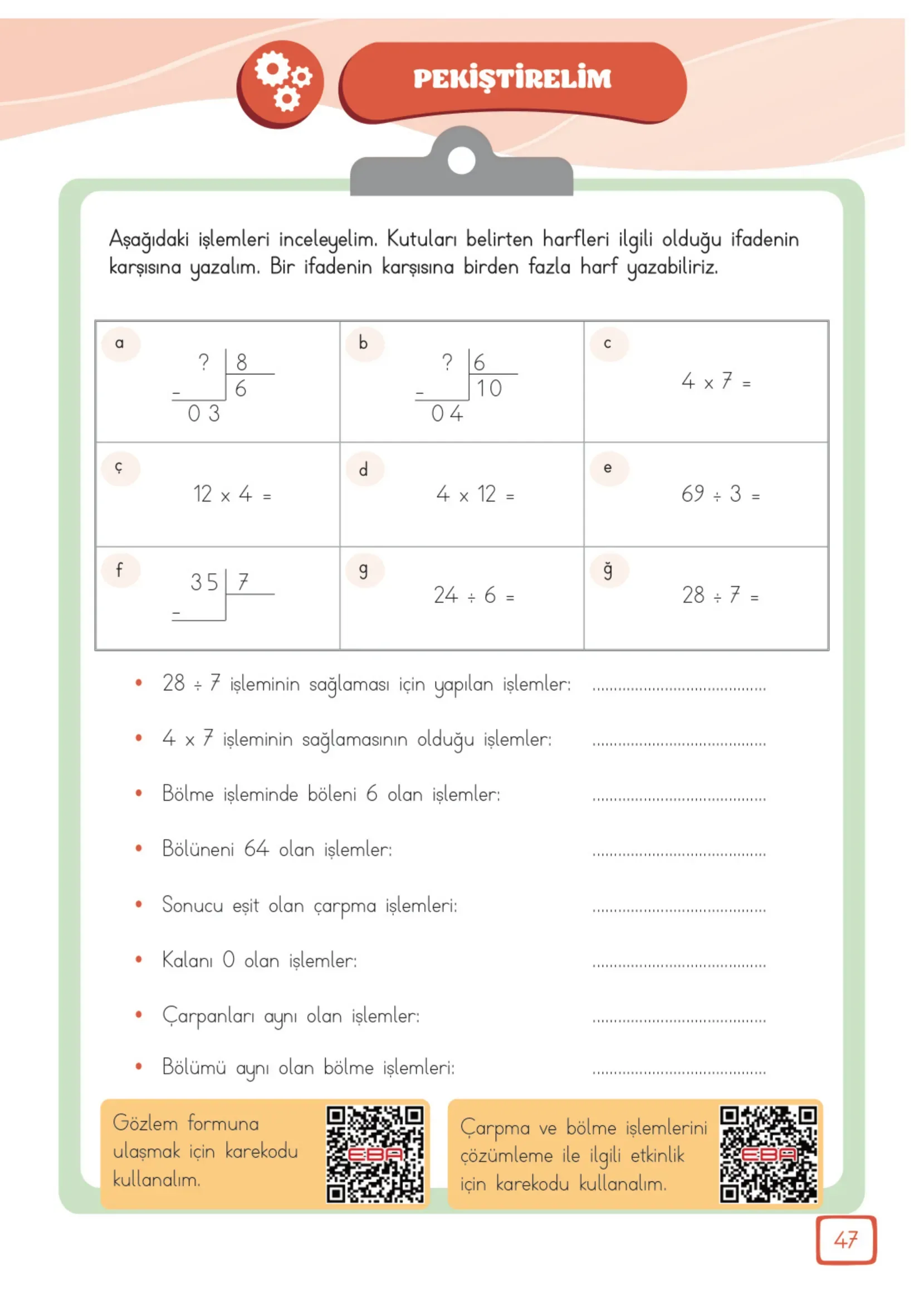 3. Sınıf Matematik Ders Kitabı Cevapları Meb Yayınları 2. Kitap Sayfa 47