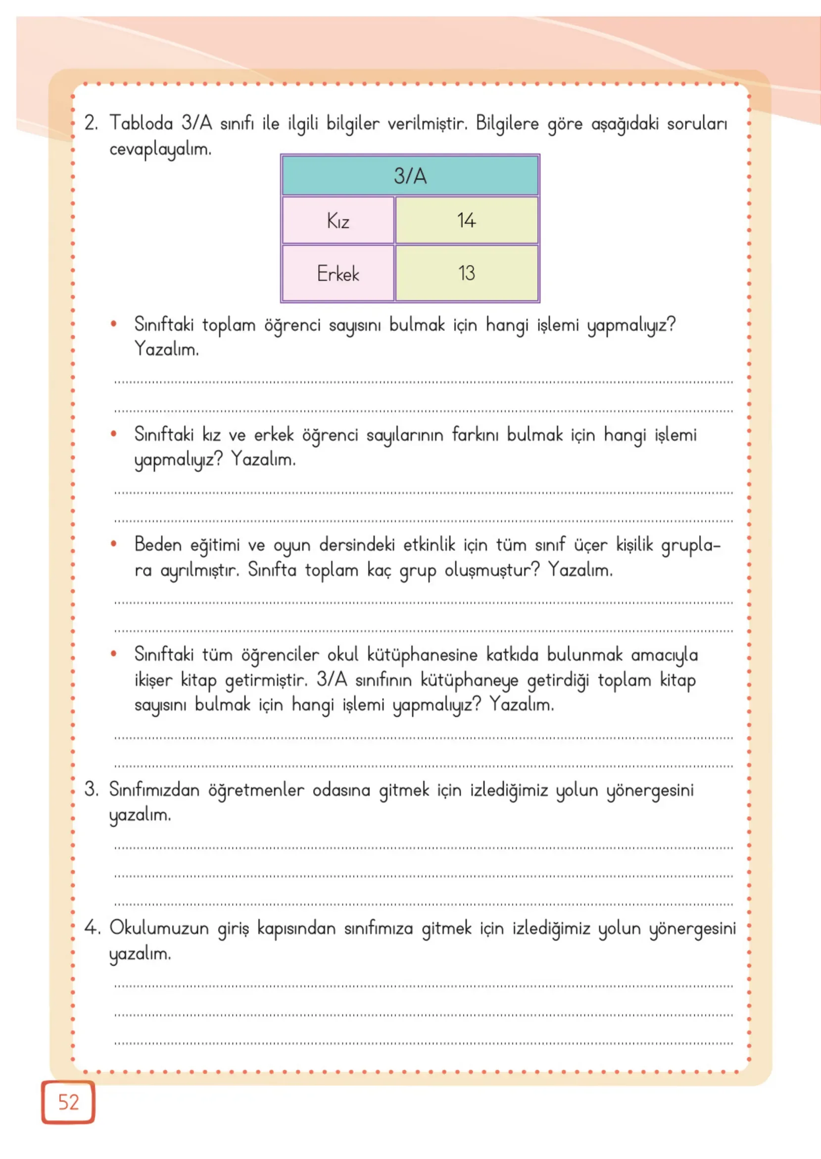 3. Sınıf Matematik Ders Kitabı Cevapları Meb Yayınları 2. Kitap Sayfa 52