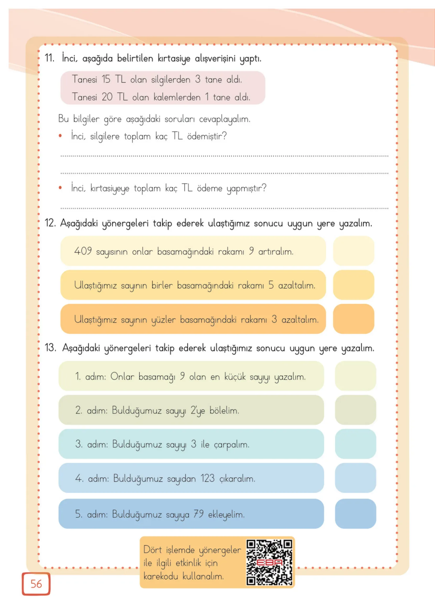3. Sınıf Matematik Ders Kitabı Cevapları Meb Yayınları 2. Kitap Sayfa 56