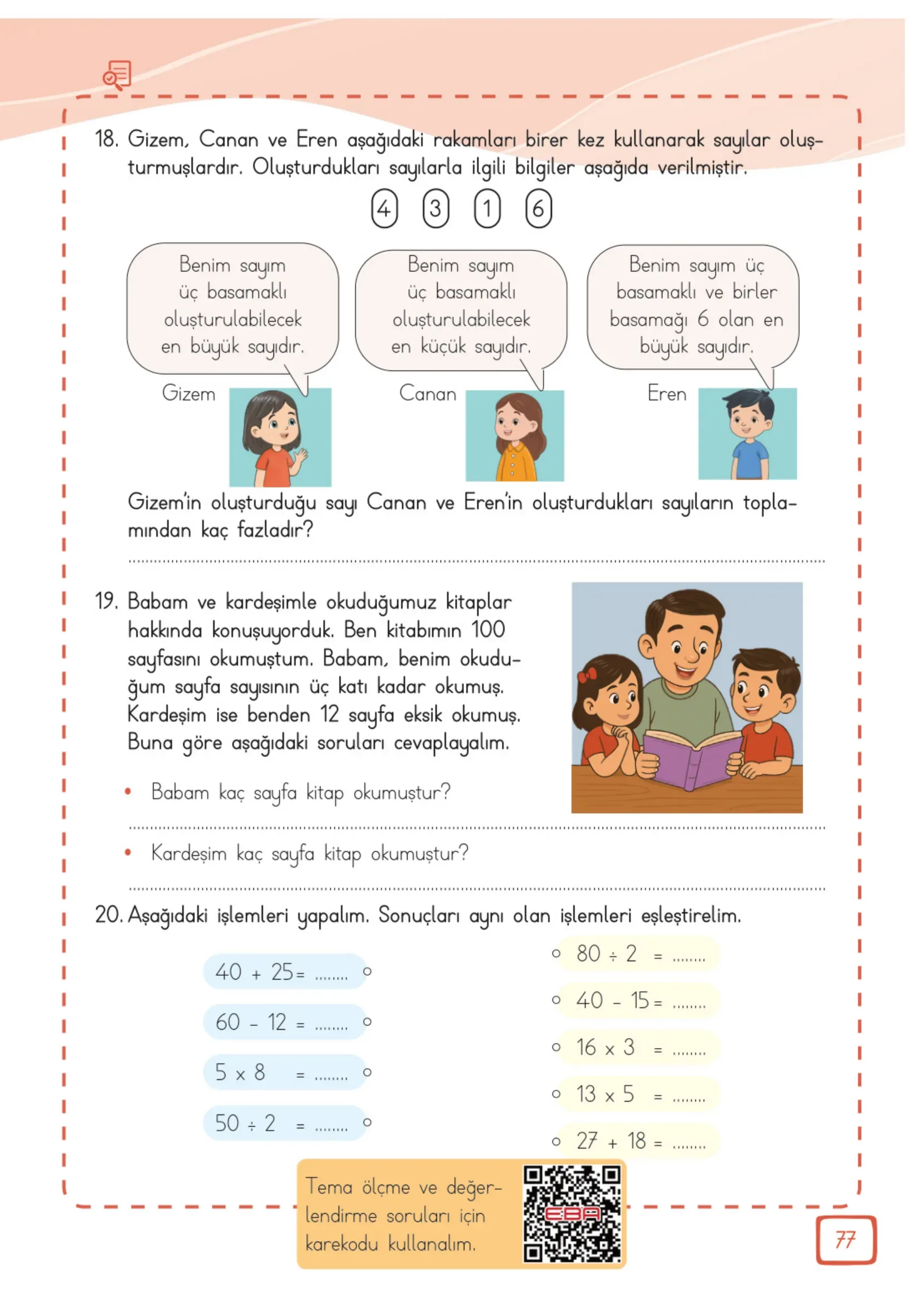3. Sınıf Matematik Ders Kitabı Cevapları Meb Yayınları 2. Kitap Sayfa 77