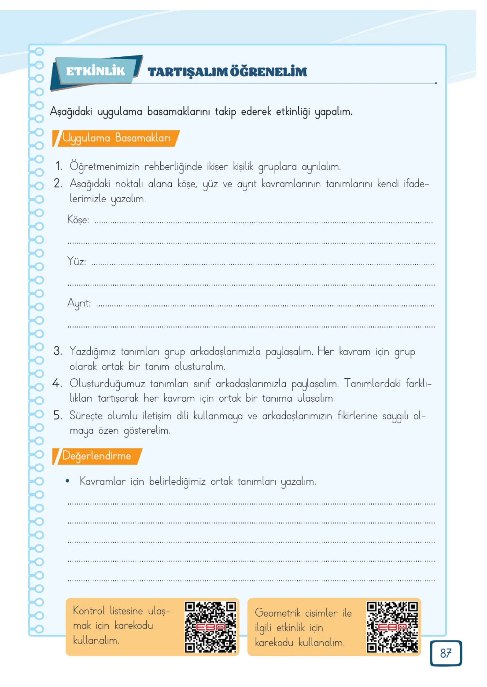 3. Sınıf Matematik Ders Kitabı Cevapları Meb Yayınları 2. Kitap Sayfa 87