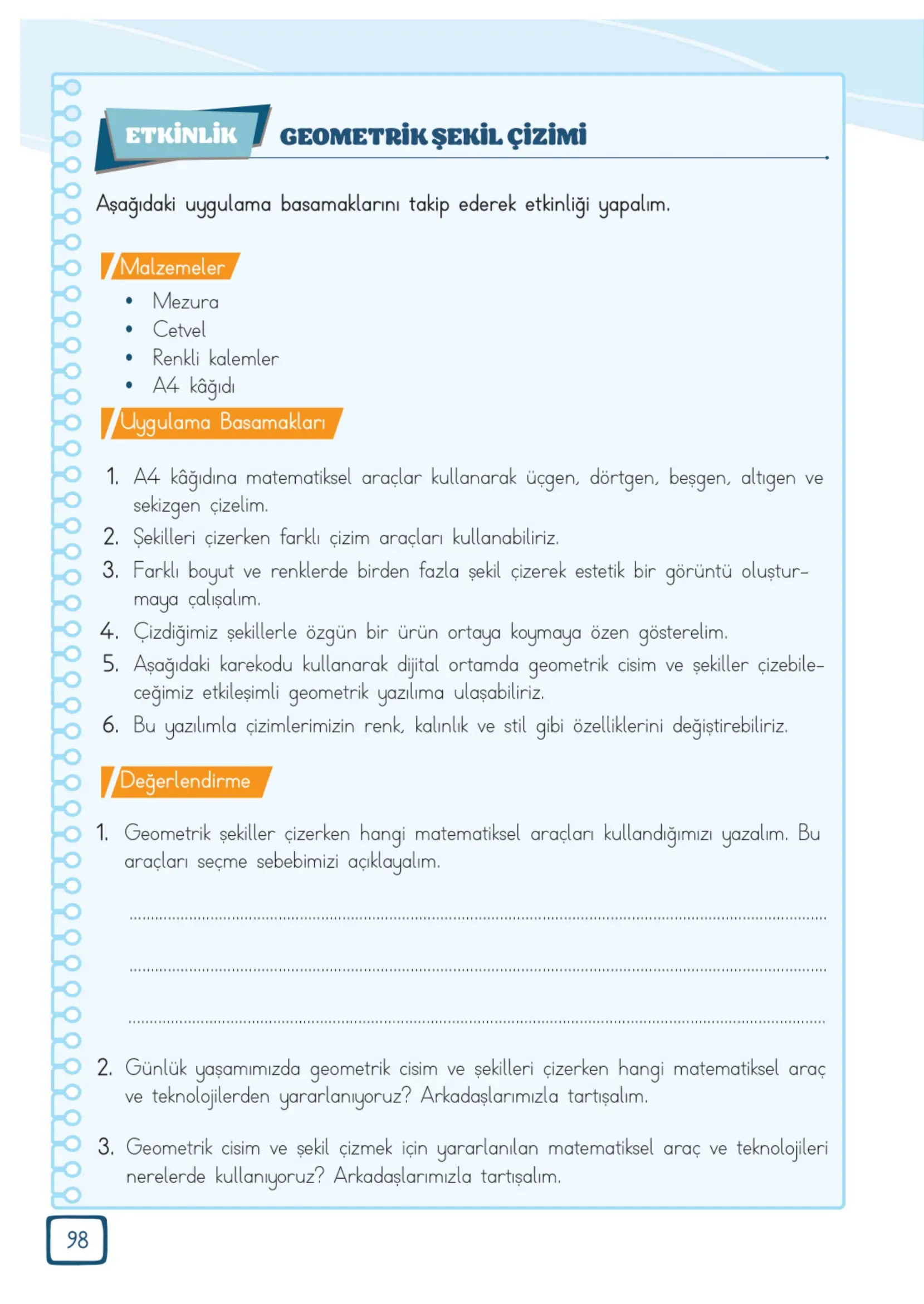3. Sınıf Matematik Ders Kitabı Cevapları Meb Yayınları 2. Kitap Sayfa 98