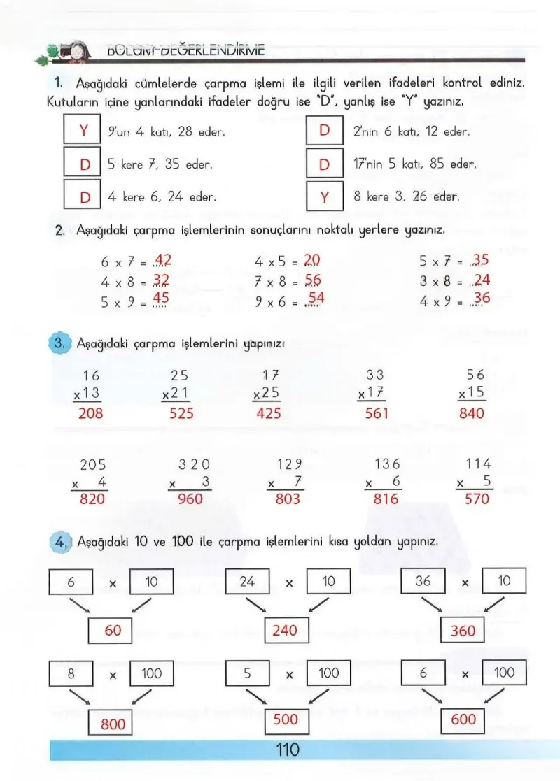 3. Sınıf Matematik Ders Kitabı Cevapları Meb Yayınları Sayfa 110 Çözüm Görseli