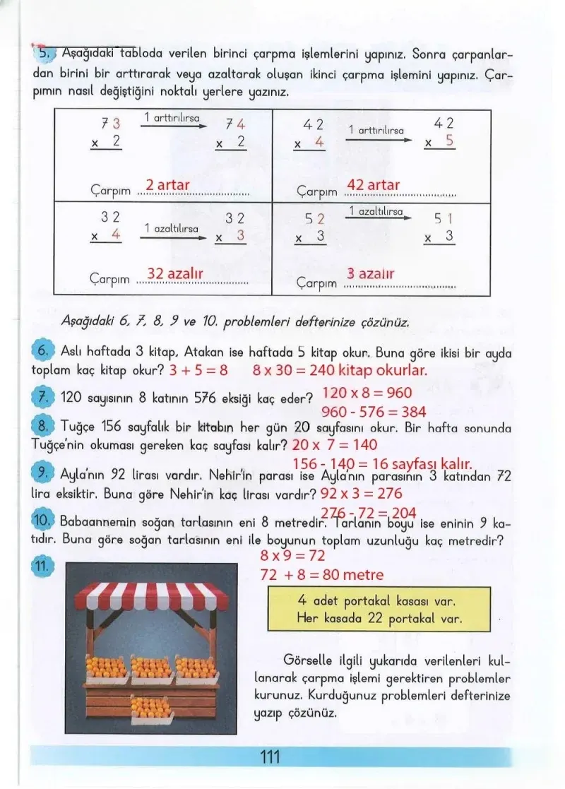 3. Sınıf Matematik Ders Kitabı Cevapları Meb Yayınları Sayfa 111 Çözüm Görseli