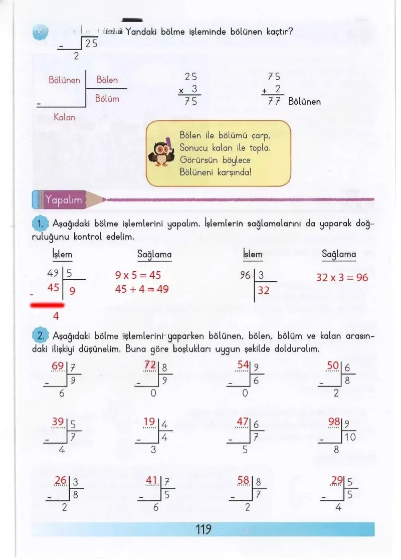 3. Sınıf Matematik Ders Kitabı Cevapları Meb Yayınları Sayfa 119 Çözüm Görseli