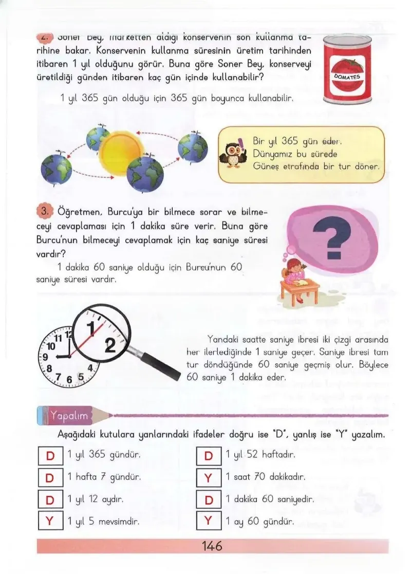 3. Sınıf Matematik Ders Kitabı Cevapları Meb Yayınları Sayfa 146 Çözüm Görseli
