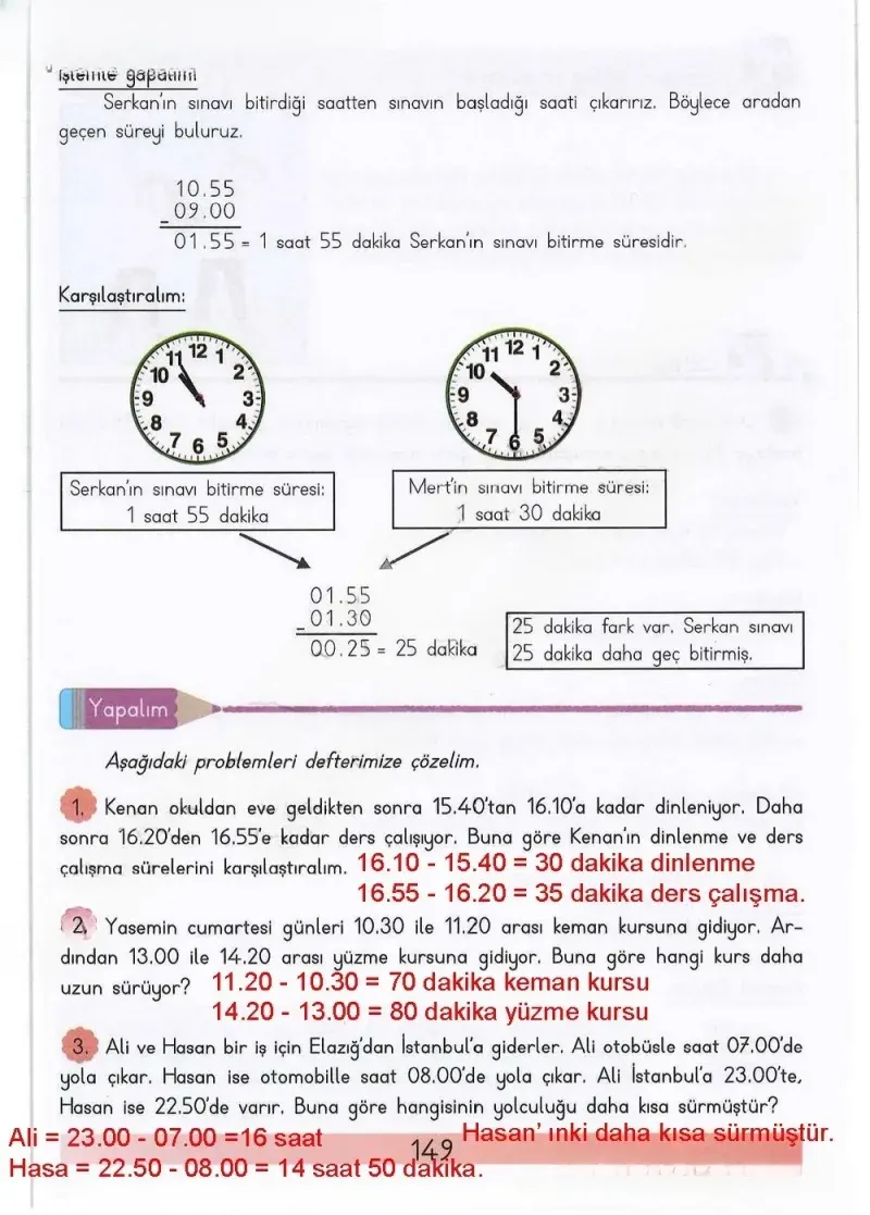 3. Sınıf Matematik Ders Kitabı Cevapları Meb Yayınları Sayfa 149 Çözüm Görseli