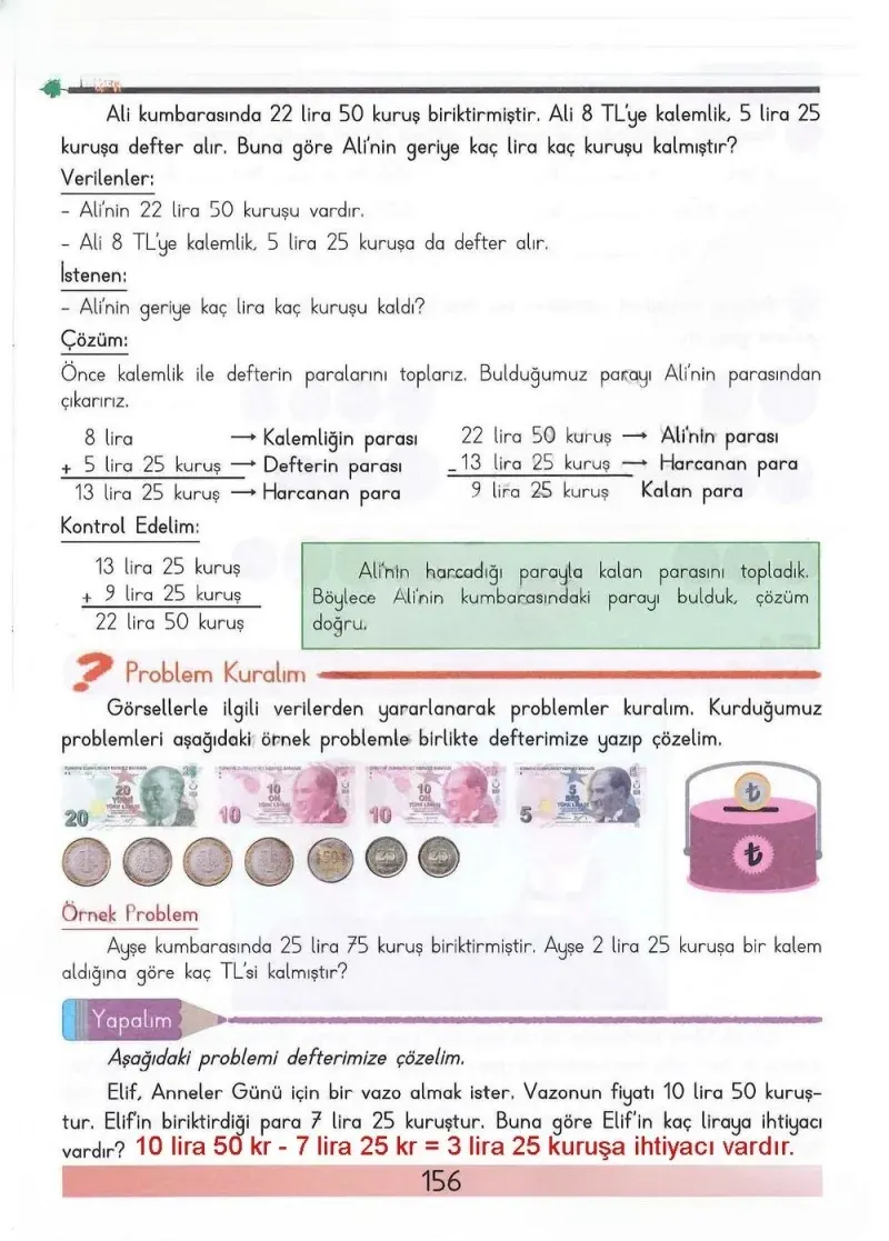 3. Sınıf Matematik Ders Kitabı Cevapları Meb Yayınları Sayfa 156 Çözüm Görseli