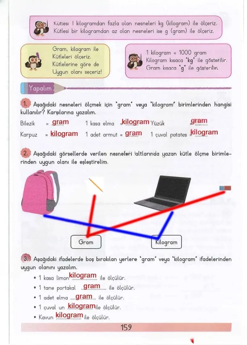 3. Sınıf Matematik Ders Kitabı Cevapları Meb Yayınları Sayfa 159 Çözüm Görseli