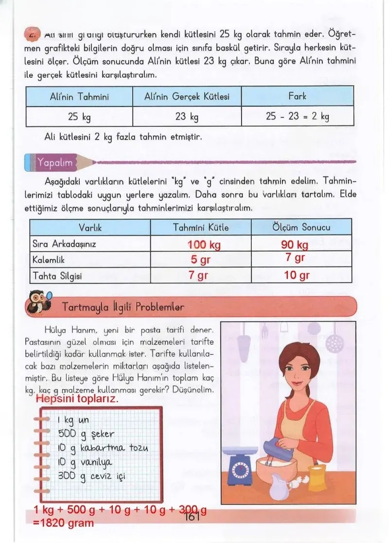 3. Sınıf Matematik Ders Kitabı Cevapları Meb Yayınları Sayfa 161 Çözüm Görseli