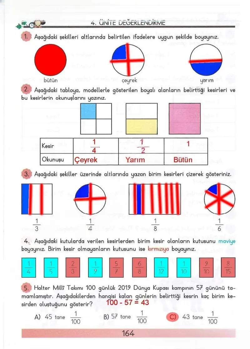 3. Sınıf Matematik Ders Kitabı Cevapları Meb Yayınları Sayfa 164 Çözüm Görseli