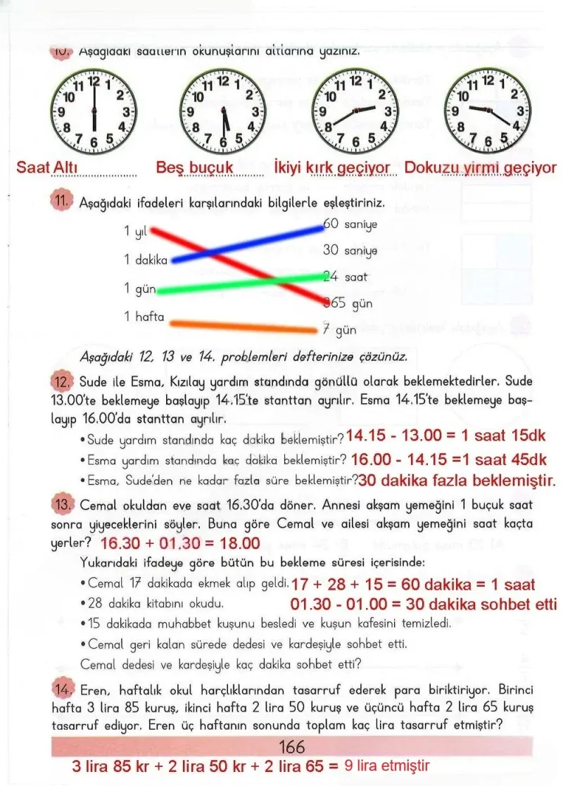 3. Sınıf Matematik Ders Kitabı Cevapları Meb Yayınları Sayfa 166 Çözüm Görseli