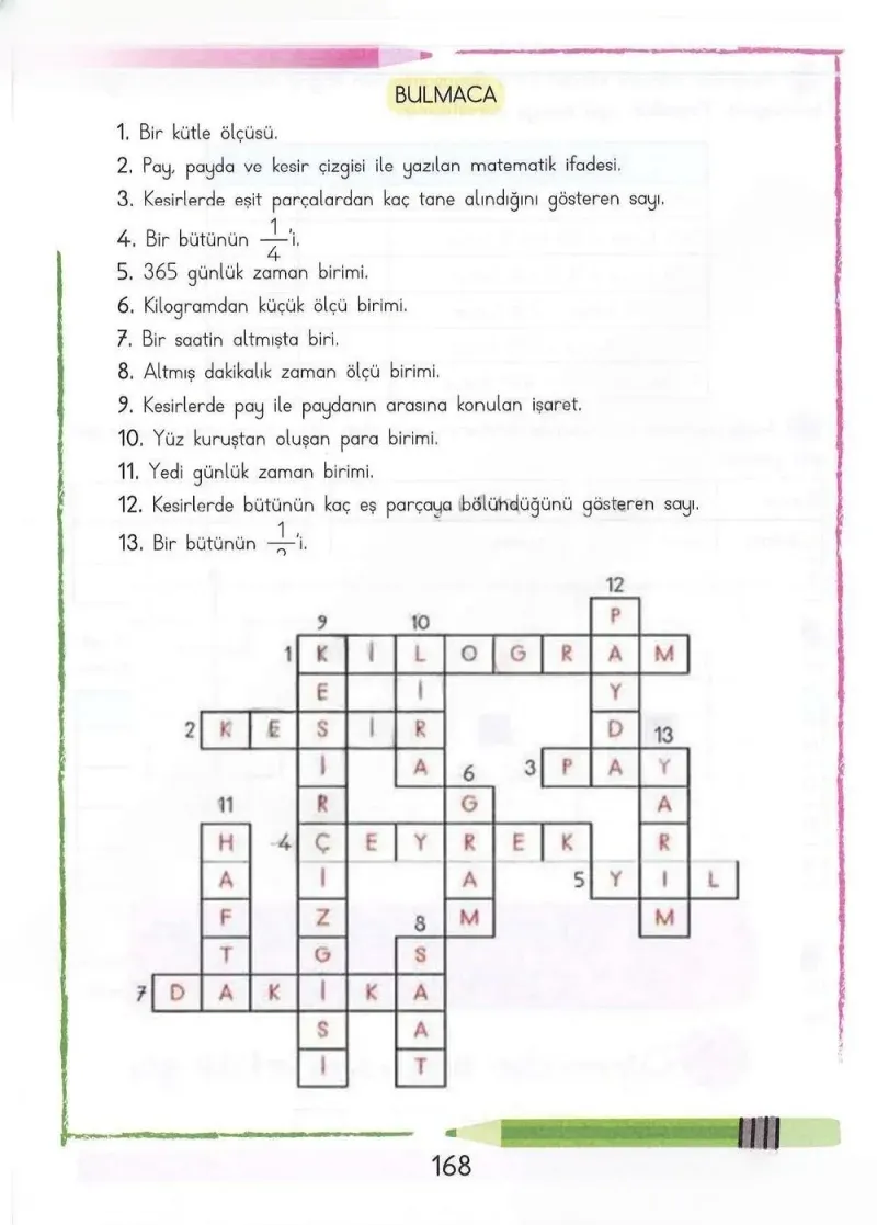 3. Sınıf Matematik Ders Kitabı Cevapları Meb Yayınları Sayfa 168 Çözüm Görseli