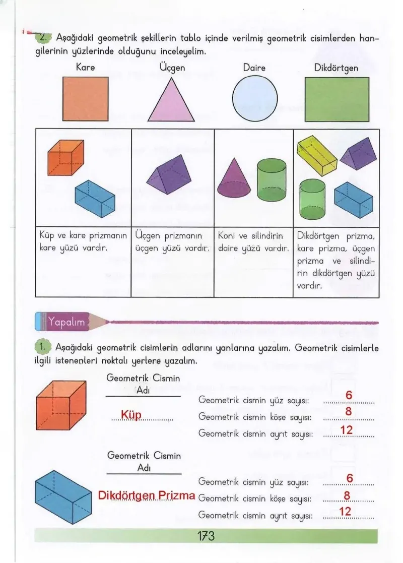 3. Sınıf Matematik Ders Kitabı Cevapları Meb Yayınları Sayfa 173 Çözüm Görseli