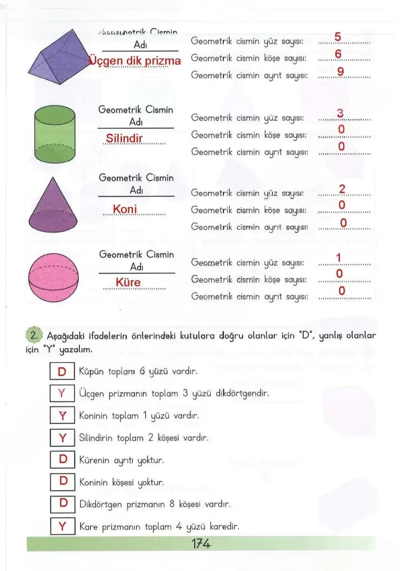 3. Sınıf Matematik Ders Kitabı Cevapları Meb Yayınları Sayfa 174 Çözüm Görseli