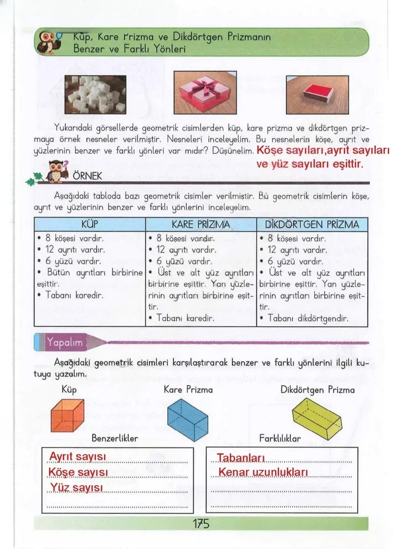 3. Sınıf Matematik Ders Kitabı Cevapları Meb Yayınları Sayfa 175 Çözüm Görseli