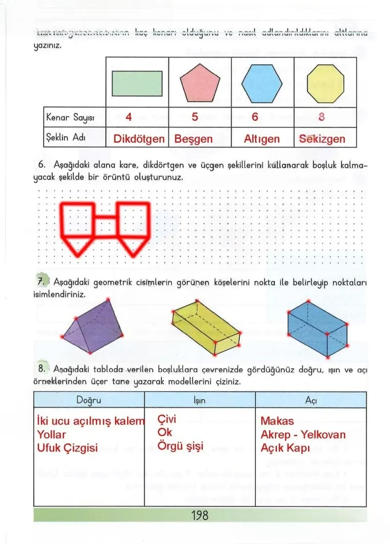 3. Sınıf Matematik Ders Kitabı Cevapları Meb Yayınları Sayfa 198 Çözüm Görseli