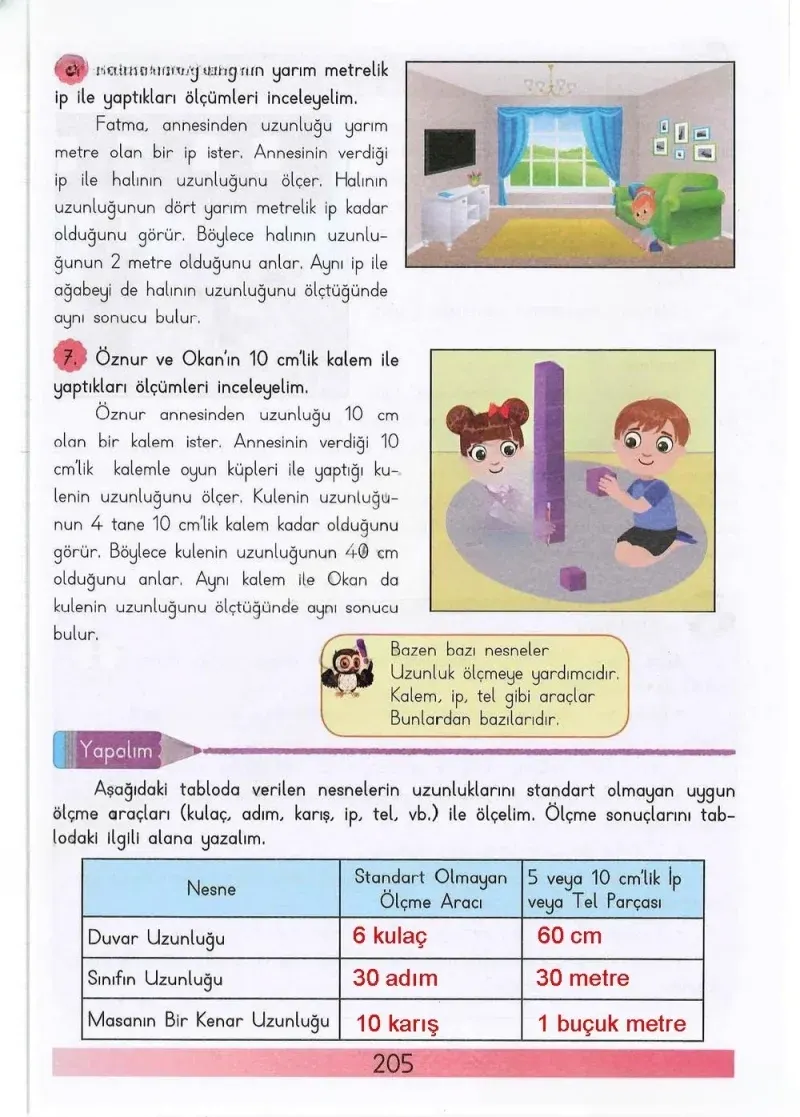 3. Sınıf Matematik Ders Kitabı Cevapları Meb Yayınları Sayfa 205 Çözüm Görseli