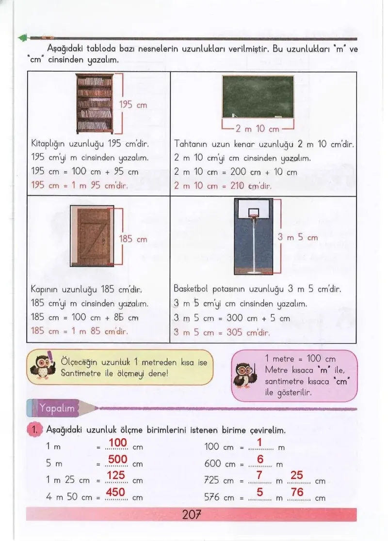 3. Sınıf Matematik Ders Kitabı Cevapları Meb Yayınları Sayfa 207 Çözüm Görseli