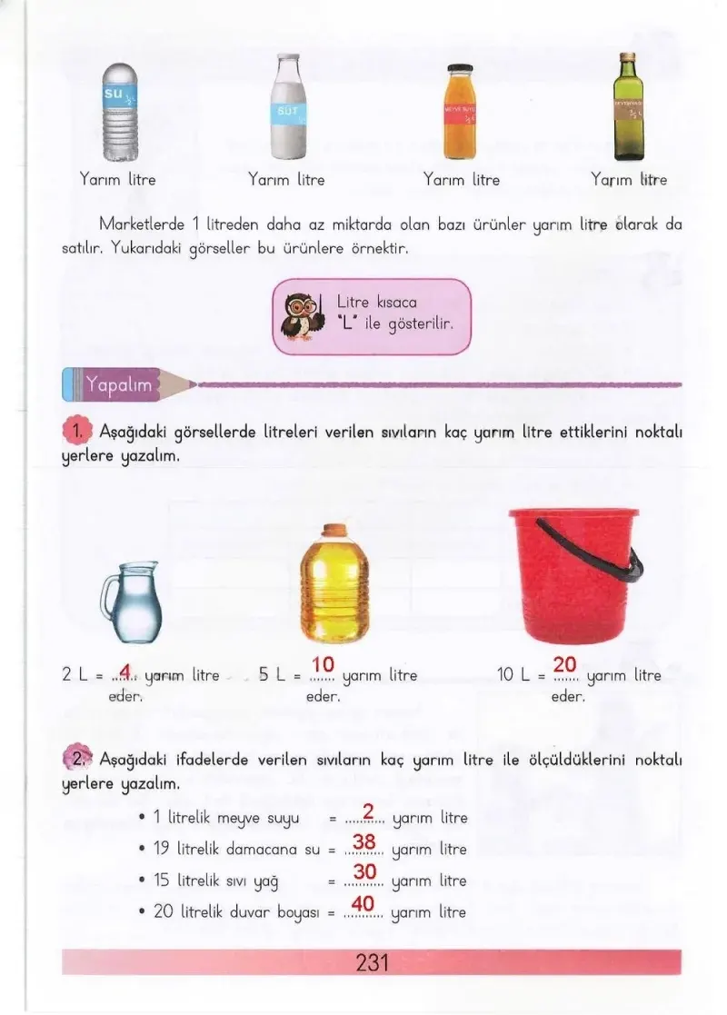 3. Sınıf Matematik Ders Kitabı Cevapları Meb Yayınları Sayfa 231 Çözüm Görseli