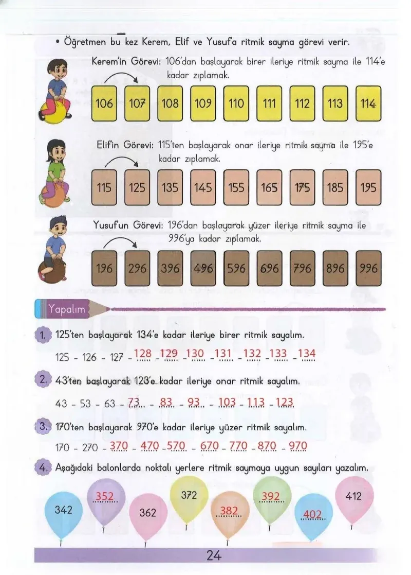 3. Sınıf Matematik Ders Kitabı Cevapları Meb Yayınları Sayfa 24 Çözüm Görseli