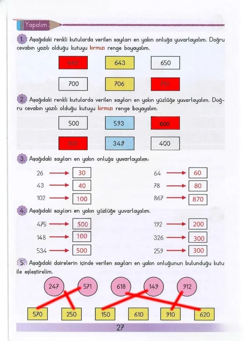 3. Sınıf Matematik Ders Kitabı Cevapları Meb Yayınları Sayfa 27 Çözüm Görseli