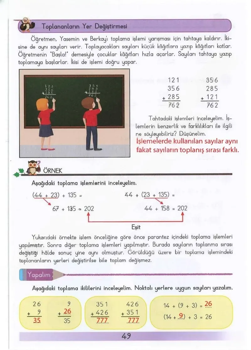 3. Sınıf Matematik Ders Kitabı Cevapları Meb Yayınları Sayfa 49 Çözüm Görseli