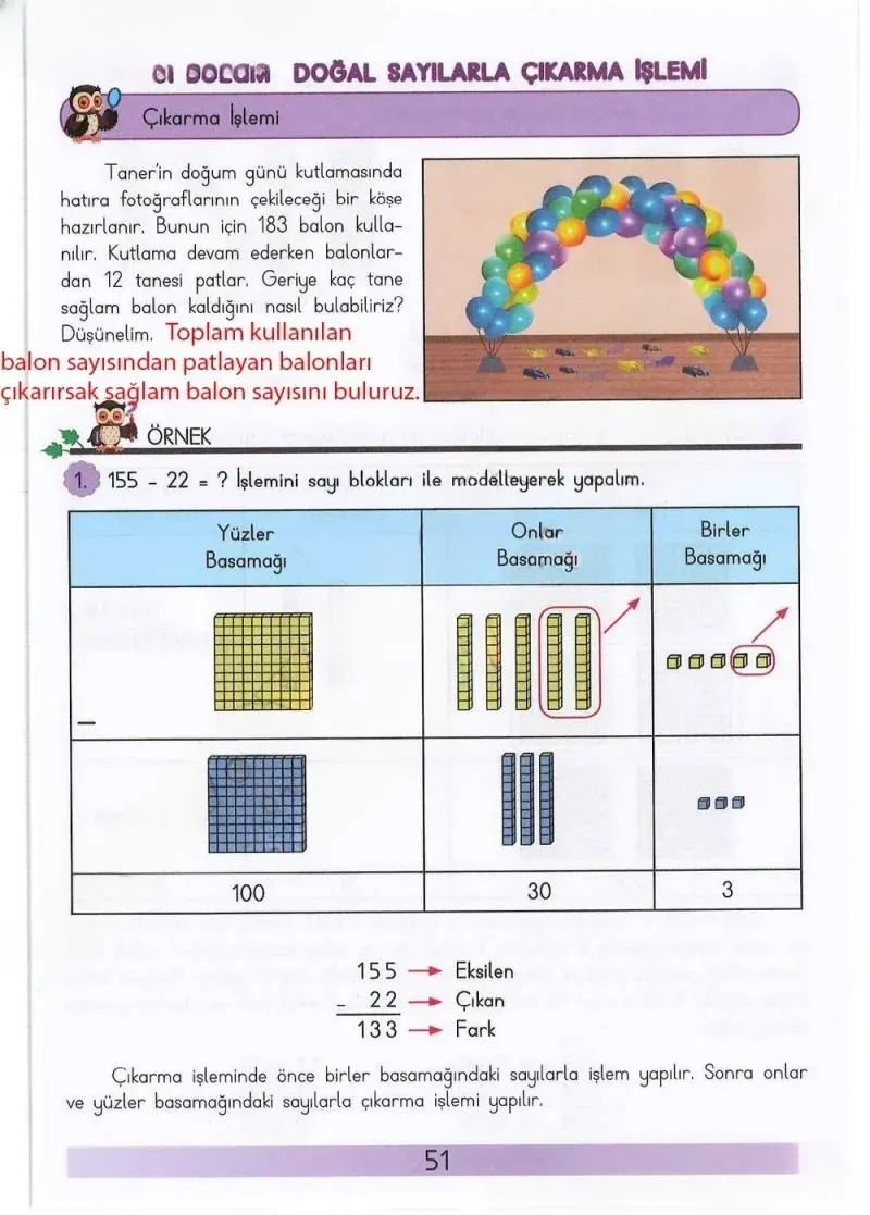 3. Sınıf Matematik Ders Kitabı Cevapları Meb Yayınları Sayfa 51 Çözüm Görseli