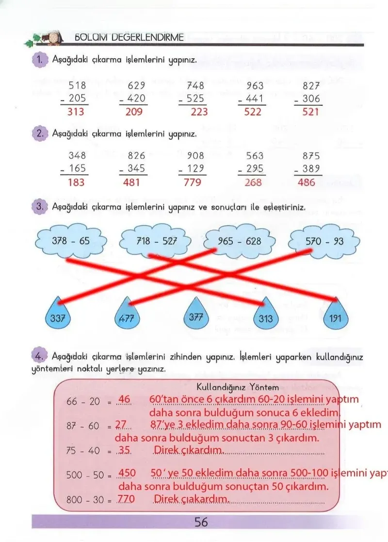 3. Sınıf Matematik Ders Kitabı Cevapları Meb Yayınları Sayfa 56 Çözüm Görseli