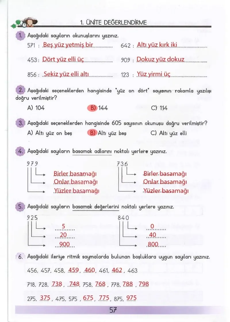 3. Sınıf Matematik Ders Kitabı Cevapları Meb Yayınları Sayfa 57 Çözüm Görseli