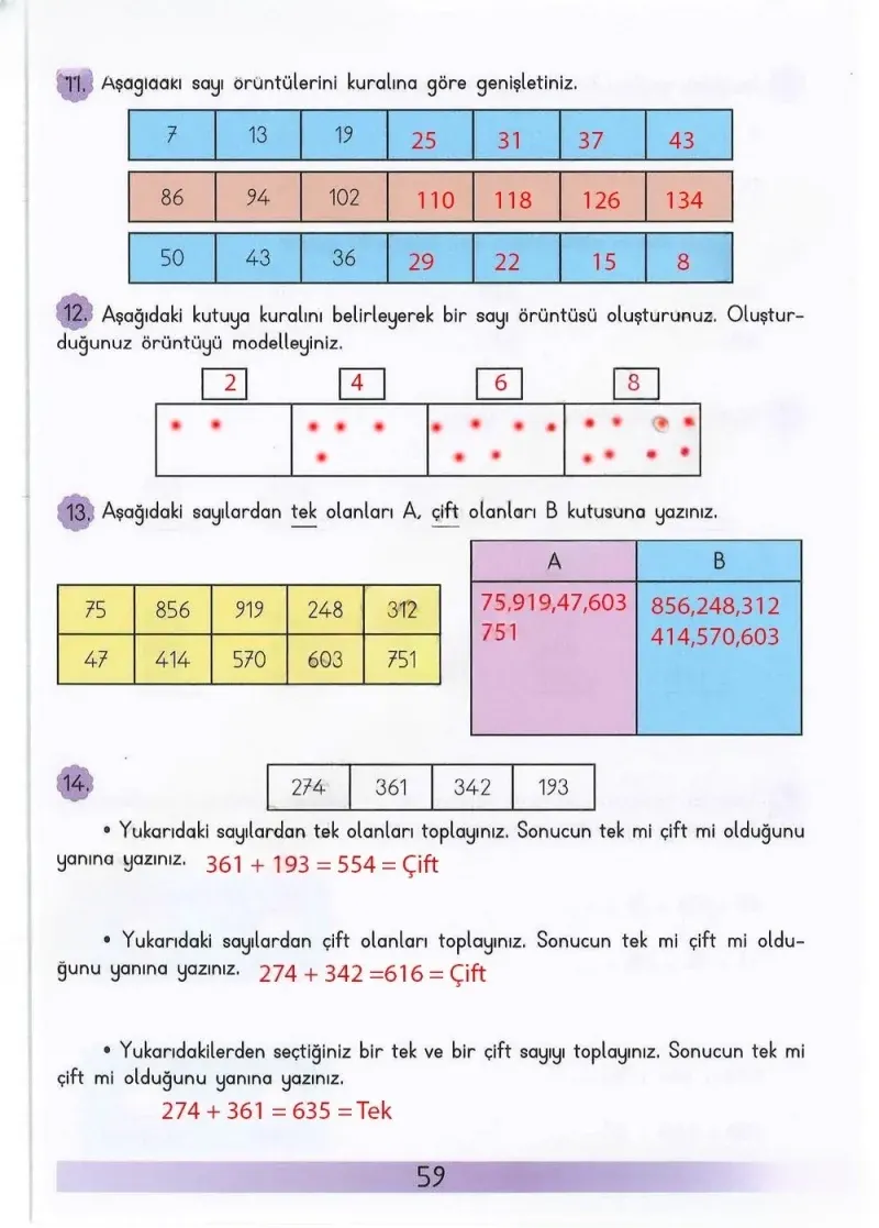 3. Sınıf Matematik Ders Kitabı Cevapları Meb Yayınları Sayfa 59 Çözüm Görseli