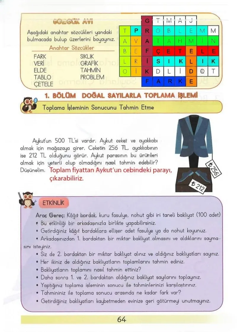 3. Sınıf Matematik Ders Kitabı Cevapları Meb Yayınları Sayfa 64 Çözüm Görseli