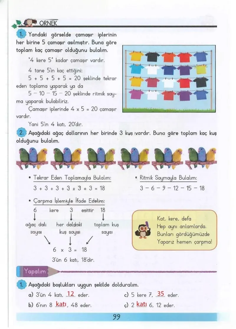 3. Sınıf Matematik Ders Kitabı Cevapları Meb Yayınları Sayfa 99 Çözüm Görseli